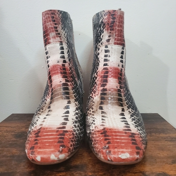 Anthropologie Kork-Ease Korks Leyland Leather Snake Skin Booties Size 10 - Picture 6 of 11